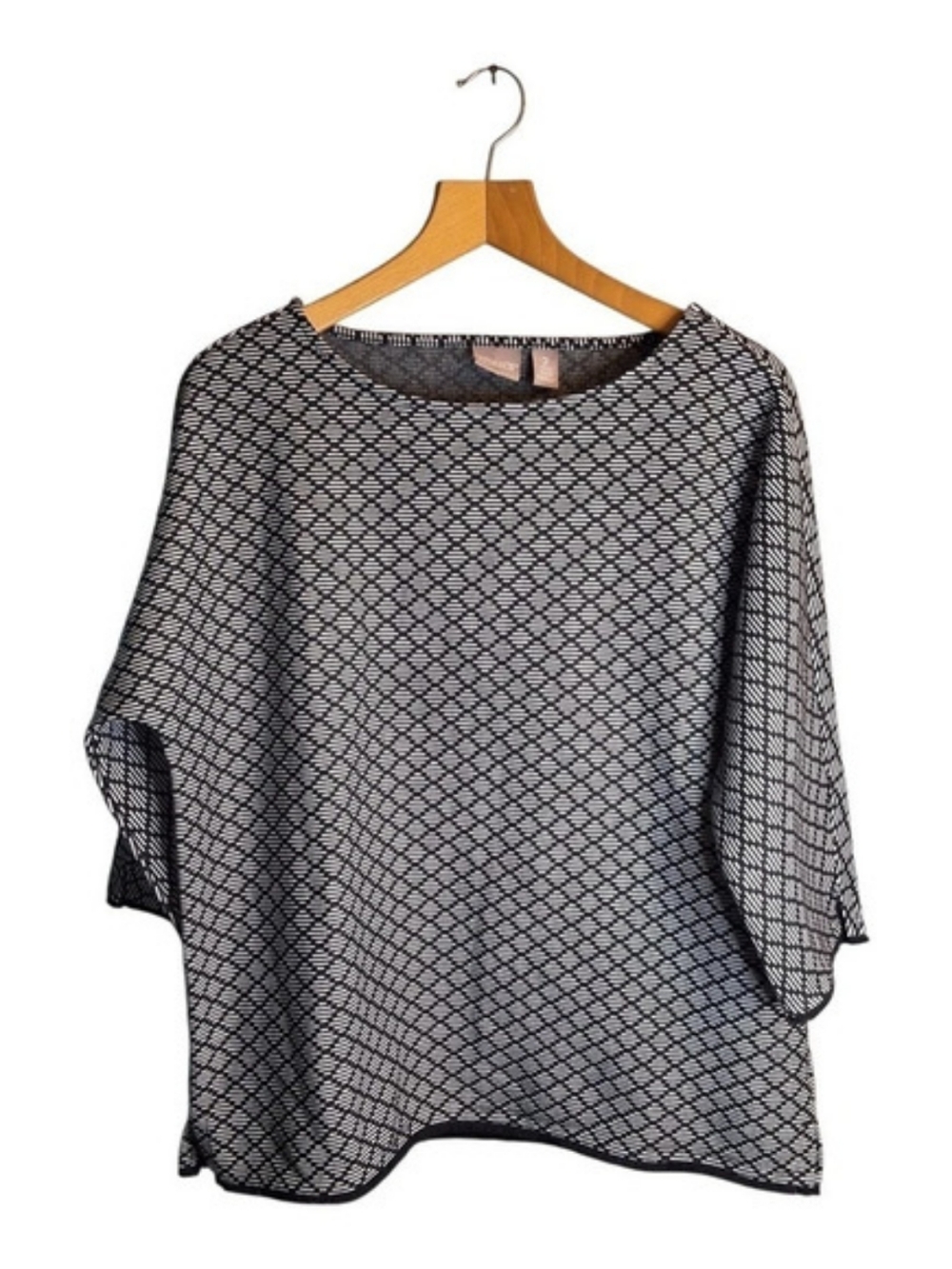 Chico's Geometric Blouse in Black & White Size 2